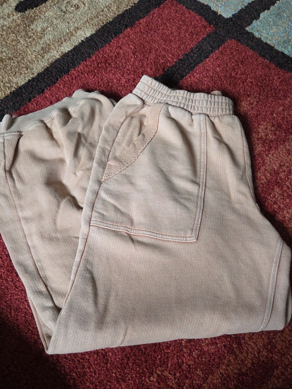 aerie Tan Ribbed Waistband Sweatpants